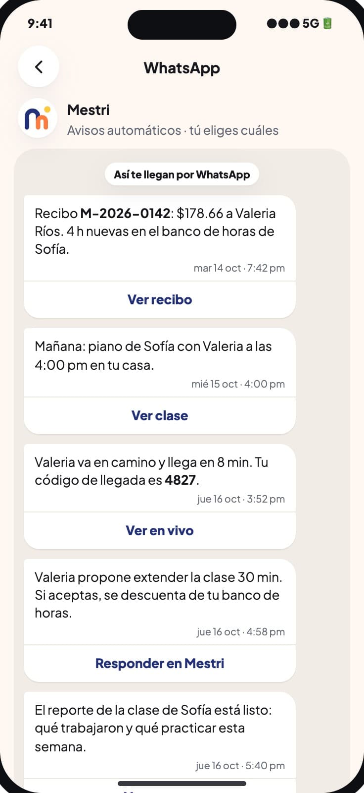 Avisos de Mestri por WhatsApp